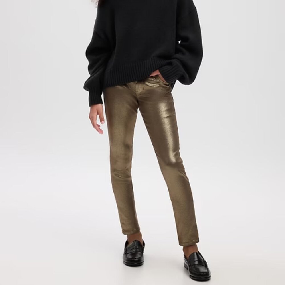 NWT Gap Kids High Rise Metallic Foil Skinny Jeans Sz 12